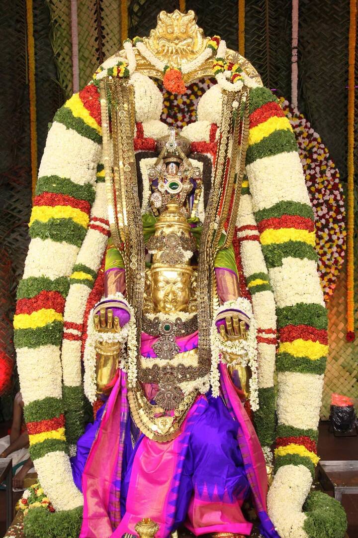 கோயில் மண்டபத்தில் அருள்பாலித்த சுவாமியை கண்டு பக்தர்கள் பரவசமடைந்தனர்