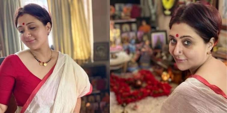 Bengali actress Swastika Mukherjee remembers her mother and father on the auspicious days of Durga Puja posts Pics মায়ের মৃত্যুর পর থেকে ঘটে পুজোর দায়িত্ব নিজের কাঁধে নেন স্বস্তিকা মুখোপাধ্যায়, আবেগঘন পোস্ট অভিনেত্রীর