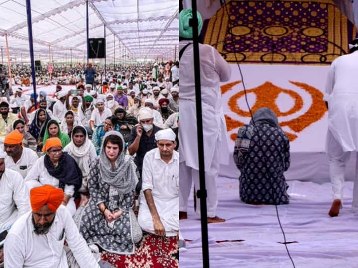 कांग्रेस महासचिव प्रियंका गांधी वाड्रा उत्तर प्रदेश के लखीमपुर खीरी की हिंसक घटना में मारे गए किसानों की अंतिम अरदास में शामिल हुईं. लखीमपुर हिंसा में मारे गए चार किसानों और पत्रकार रमन कश्यप को श्रद्धांजलि देने के लिए मंगलवार को तिकुनिया में अरदास कार्यक्रम का आयोजन किया गया. इस दौरान राज्यसभा सांसद दीपेंद्र सिंह हुड्डा और यूपी कांग्रेस के प्रमुख अजय कुमार लल्लू भी मौजूद रहे. नीचे की स्लाइड में देखें तस्वीरें.