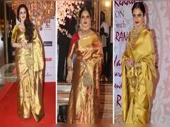 रेखा की खूबसूरत साड़ियों ने हमेशा खींचा है सभी का ध्यान, फेस्टिवल पर आप भी कैरी कर सकती हैं उनके ये साड़ी वाले लुक