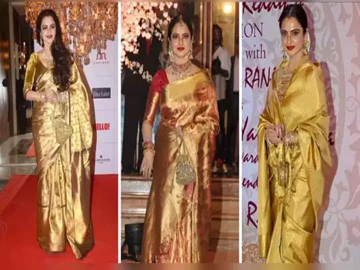 जब भी वो किसी अवॉर्ड शो में दिखाई देती हैं. उनकी साड़ी हमेशा हमारा ध्यान खीचती हैं. आपने ज्यादातर रेखा को देसी अंदाज और पारंपरिक साड़ी को पहनते हुए देखा होगा. बनारसी साड़ियां रेखा की पसंदीदा साड़ी हैं.