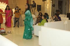 Durga Puja 2021: মহানবমীর সাজে নজরকাড়া অভিনেত্রী কাজল