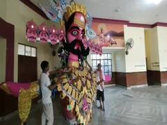 गाजीपुर: 70 फीट का रावण हुआ 30 फीट का, लंका मैदान में होगा दहन