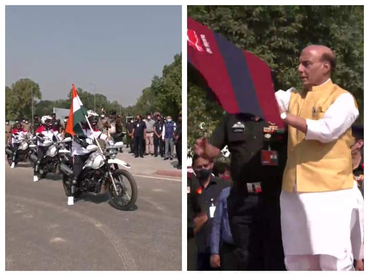 Defence Minister Rajnath Singh flagged off Border Roads Organisation BRO motorcycle expedition चीन बॉर्डर पर बन रही सेला सुरंग का राजनाथ सिंह ने किया उद्घाटन, कहा- BRO की उपलब्धियां दुनिया में अध्ययन करने का विषय