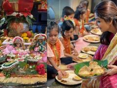 Shilpa Shetty Kanya Bhoj: दुर्गाअष्टमी पर Shilpa Shetty ने घर पर कराया कन्या भोज, हाथ से खिलाई हलवा-पूरी
