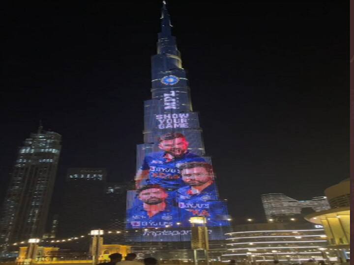 In Pics Burj Khalifa Displayed Indian Cricket Team In New Jersey For T