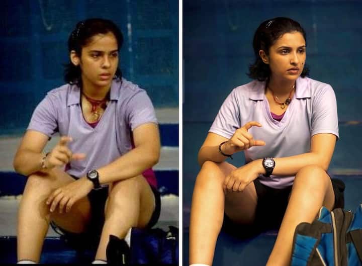 फिल्म 'साइना' में एक्ट्रेस परिणीति चोपड़ा बैडमिंटन खिलाड़ी साइना नेहवाल के किरदार में नजर आईं थी. इस फिल्म में उनके जैसा दिखने के लिए उन्होंने काफी मेहनत की थी.  (फोटो- सोशल मीडिया)