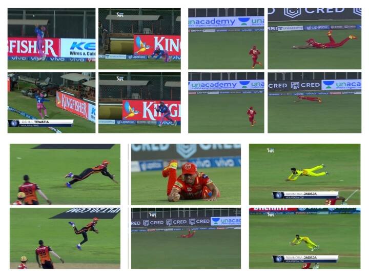 From Ravindra Jadeja to Rahul Tewatia -Reliving some of the top catches taken during this IPL 2021 Top IPL Catches | ஜடேஜா டூ திவாட்டியா- வித்தை காட்டிய ஐபிஎல் 2021 தொடரின் டாப் கேட்ச்கள் !