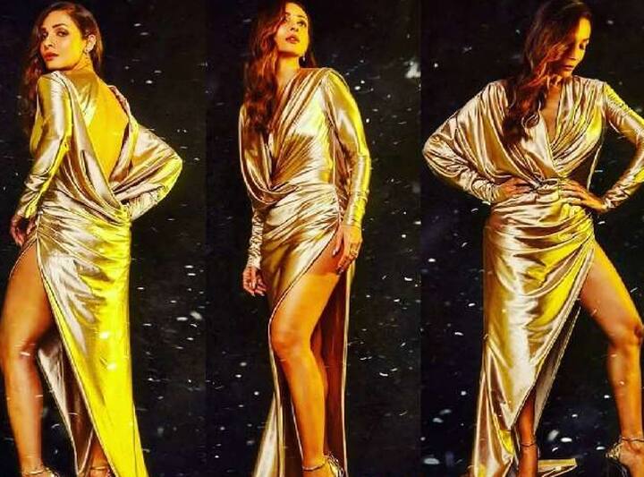 Malaika Arora looking beautiful in golden gown, see latest video गोल्डन गाउन में Malaika Arora ने ऐसे दिखाए अपने हुस्न के जलवे, मिनटों में वायरल हो गया वीडियो