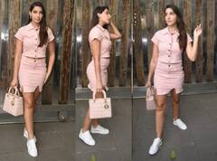 पिंक कट्स वाली शॉर्ट स्कर्ट और टॉप पहनकर मुंबई की सड़कों पर निकलीं Nora Fatehi, देखने वालों की थम गई नज़र