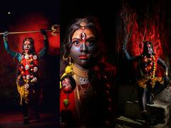 Photo : नवरात्रोत्सवात कलावंतानी हुबेहुब साकारलं महाकालीचे रूप!