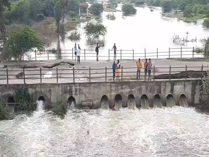 Kanchipuram palaru part of the river where the water overflows flood danger were announced in at least 30 places Flood Alert | காஞ்சிபுரம் பாலாற்றின் ஒரு பகுதியில் வெள்ளம்..! 30 கிராம மக்களுக்கு வெள்ள அபாய எச்சரிக்கை..