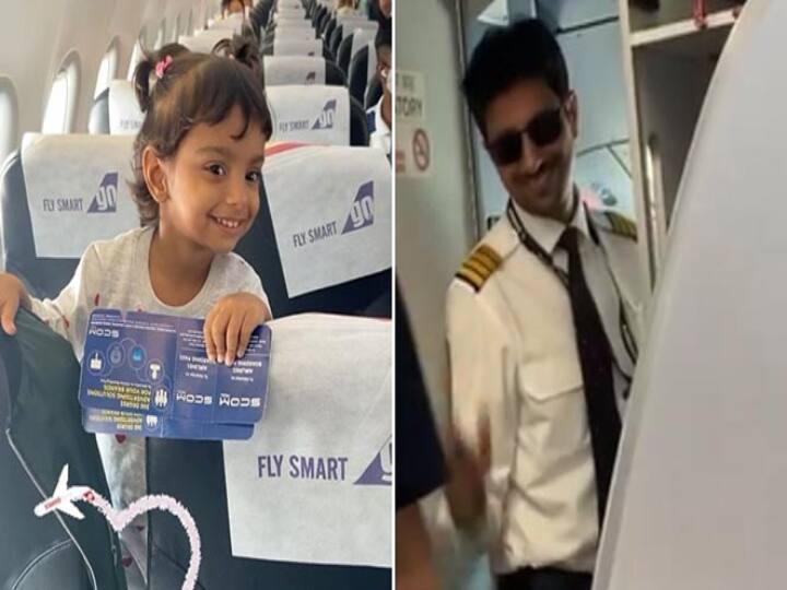 little girl surprised after seeing her pilot dad on same flight.. videoes goes on viral.. Watch Video | விமானத்தில் பயணித்த குட்டிச்சிறுமிக்கு, அப்பா கொடுத்த க்யூட் சர்ப்ரைஸ்.. வைரல் வீடியோ