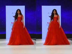 Bombay Times Fashion Week: Kareena Kapoor के भाई की गर्लफ्रेंड Tara Sutaria का रैंप पर छाया जलवा, रेड गाउन में बार्बी डॉल सी आईं नजर