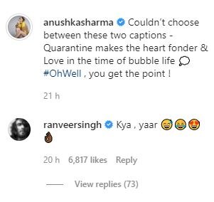 Anushka Sharma Shares Glimpses Of ‘Love In The Time Of Bubble Life’ With Virat Kohli. Ranveer Singh Drops Comment