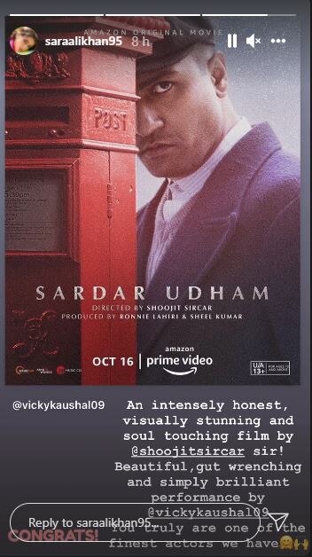 'Sardar Udham': Sara Ali Khan praises Vicky Kaushal's performance in the film