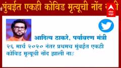 Mumbai corona Zero Death : अशीच वाटचाल पुढेही सुरु ठेवायची आहे : Aaditya Thackeray