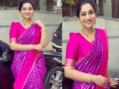 லேசா அழகுல தானா விழுகுறேன்...  புடவையில் அசத்தும் நக்‌ஷத்ரா