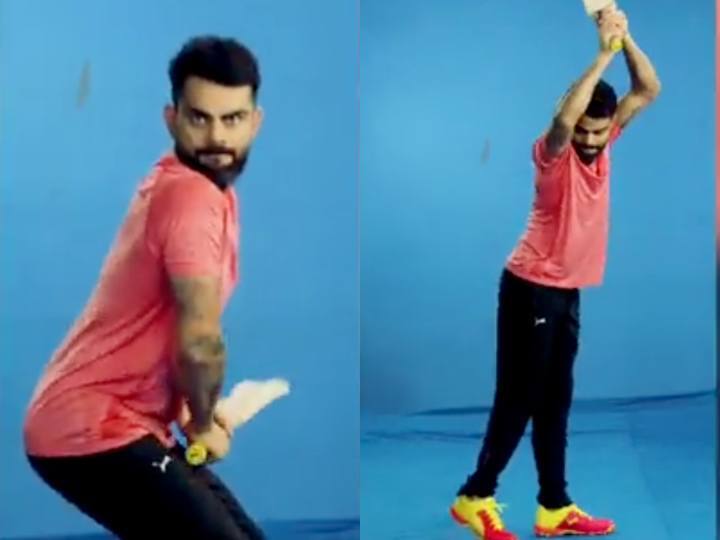 Virat Kohli Mimics Dhawan virat kohli mimics batting routine of shikhar dhawan watch video Virat Kohli Mimics Dhawan: विराट कोहली ने कॉपी किया शिखर धवन का अंदाज, देखें ये मजेदार वीडियो