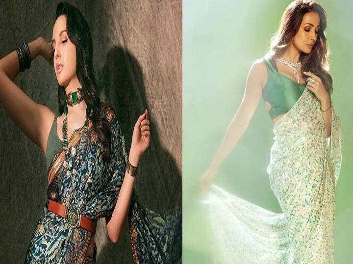 मलाइका और नोरा दोनों एक्ट्रेस ने हमें अपने साड़ी वाले लुक से अपना दीवाना बनाया हैं. साथ ही दोनों एक्ट्रेस ने अपने इस लुक की फोटोज़ को सोशल मीडिया पर शेयर करके तहलका मचा रखा है. पार्टी फिट्स से लेकर ट्रेडिशनल लुक को कैरी का सही तरीका इन दोनों एक्ट्रेस को खूब पता है.