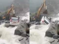 Uttarakhand Rain Creates Havoc, Car Stuck In A Landslide At Badrinath Highway Rescued By BRO [WATCH]