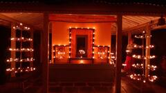 कोजागिरी पौर्णिमेनिमित वाळवा तालुक्यातील वाटेगावमधील वासुदेव मंदिर एक हजार दिव्यांनी उजळले