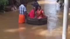 કેરળઃ ભારે વરસાદ અને પૂરની સ્થિતિ વચ્ચે લગ્ન, નવદંપતિ વાસણમાં બેસી પહોંચ્યા મંડપ સુધી