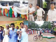 Bihar Panchayat Election Photo: मूसलाधार बारिश के बावजूद जोश में नहीं आई कहीं कमी, तस्वीरों से देखें नजारा