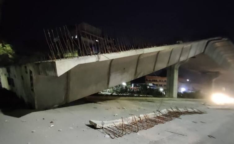 Part of the flyover under construction in Nagpur collapsed, fortunately no casualties नागपुरात निर्माणाधीन उड्डाणपुलाचा भाग कोसळला, सुदैवानं जीवितहानी नाही