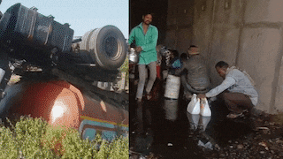 Dahod : ટેન્કર પલટી જતાં લોકોએ તેલ ભરવા કરી પડાપડી, લોકો બેડા-ડોલ-કેરબા લઈને આવ્યા