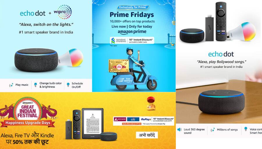Amazon Festival Sale: दिवाली पर आपका दिया ये गिफ्ट जीत लेगा सबका दिल, साथ में 70% का डिस्काउंट कर देगा आपका भी मन खुश Amazon Festival Sale On Echo Speaker Best Diwali Gift Price of Fire Stick LED Smart Bulb Online Amazon Festival Sale: दिवाली पर आपका दिया ये गिफ्ट जीत लेगा सबका दिल, साथ में 70% का डिस्काउंट कर देगा आपका भी मन खुश