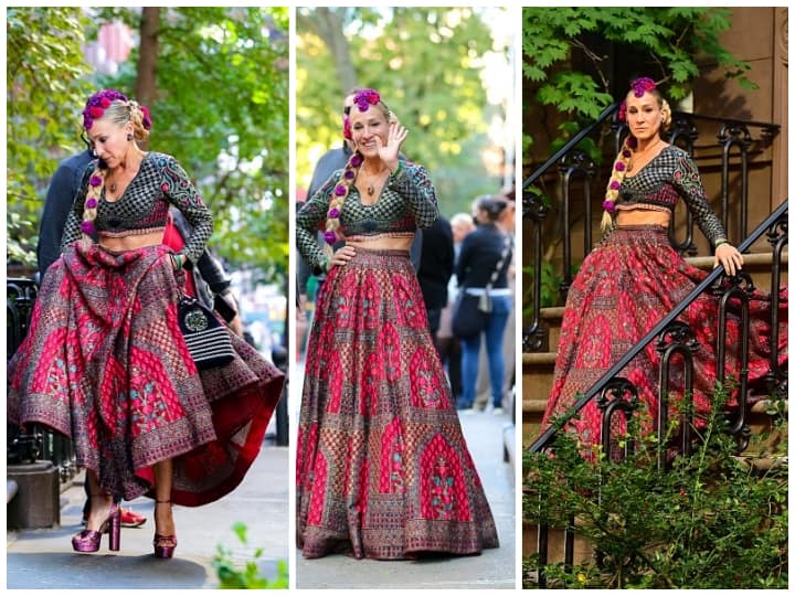 Sex And The City Sarah Jessica Parker Breaks The Internet In A Falguni Shane Peacock Lehenga