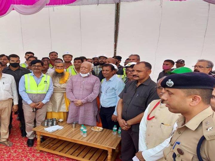 RSS Chief Mohan Bhagwat visited ram Mandir in Ayodhya ann RSS Chief in Ayodhya: संघ प्रमुख मोहन भागवत ने अयोध्या में किये रामलला के दर्शन, मंदिर निर्माण कार्य भी देखा