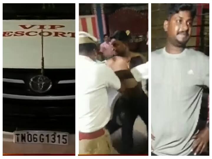 TN armed forces police suspended over allegations of illegal use of VIP escort car and drunk and drive சரக்கடிக்க சைரன் வாகனம்... ‛விஐபி’ வாகனத்தில் விஜய் போல் பறந்தவரை அலேக்கா தூக்கிய மக்கள்!