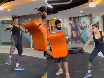 telugu actress rashmika mandanna gym work out WATCH VIDEO : சிக்குனா சின்னாபின்னம்தான்.. கதிகலங்கவைக்கும் அதிரடி பயிற்சியில் ராஷ்மிகா மந்தனா!!