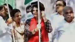 Priyanka Gandhi flags off Pratigya Yatra in Barabanki