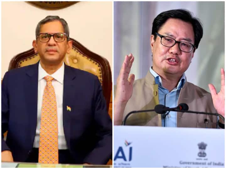 CJI Ramana Raises Concerns On Judicial Infrastructure In Presence Of Union Law Minister Kiren Rijiju 'Good Judicial Infrastructure An Afterthought': CJI Ramana Raises Concerns In Presence Of Law Minister