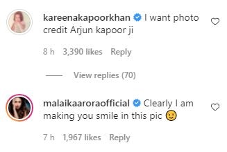 Arjun Kapoor left a romantic picture clicked by Kareena Kapoor Khan to wish Malaika Arora a happy birthday