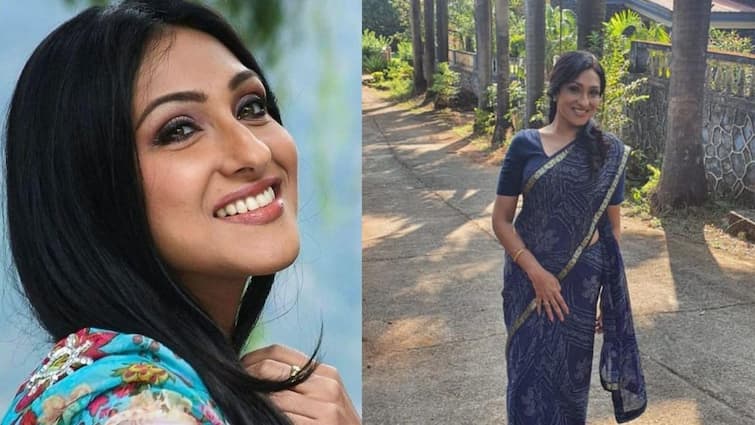 Rituparna Sengupta shares glimpse from 'Ittar' Set নীল শাড়িতে 'ইত্তর' মাখছেন ঋতুপর্ণা, ভাগ করে নিলেন ছবি