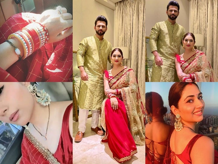 अभिनेत्री दिशा परमार (Disha Parmar) और राहुल वैद्य (Rahul Vaidya) शादी के बाद अपना पहला करवाचौथ मना रहे हैं. ऐसे में इस कपल की कुछ प्यारी तस्वीरें हम आपके लिए लेकर आए हैं जिन्हें आप आगे की स्लाइड्स में देख सकते हैं.