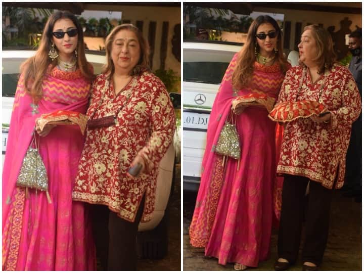 Karwachauth 2021: बी टाउन में करवाचौथ की खूब धूम है. तमाम स्टार वाइफ पूजा और सेलिब्रेशन के लिए घर से सज धज कर निकल रही हैं. (Photo Credit: Manav Manglani)