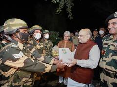 Amit Shah J&K Visit: अमित शाह ने भारत पाकिस्तान अंतर्राष्ट्रीय सीमा का किया दौरा, BSF जवानों की हौसला अफजाई की