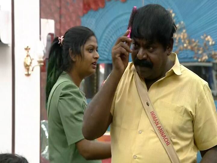 Biggboss Tamil 5 iman annachi targets isaivani Biggboss Tamil 5 | அபிஷேக் இல்லாமல் காற்றாடும் ப்ரோமோக்கள்..இசைவாணியை போல நடித்துக்காட்டும் அண்ணாச்சி..