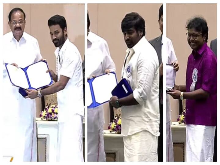 67th National Film Awards Winners List Tamil, Dhanush wins Best Actor awards Asuran, vijay sethupathi wins best supporting actor award சிறந்த நடிகர் தனுஷ்... துணை நடிகர் விஜய் சேதுபதி... டெல்லியில் தேசிய விருது பெற்ற முன்னணி பிரபலங்கள்!
