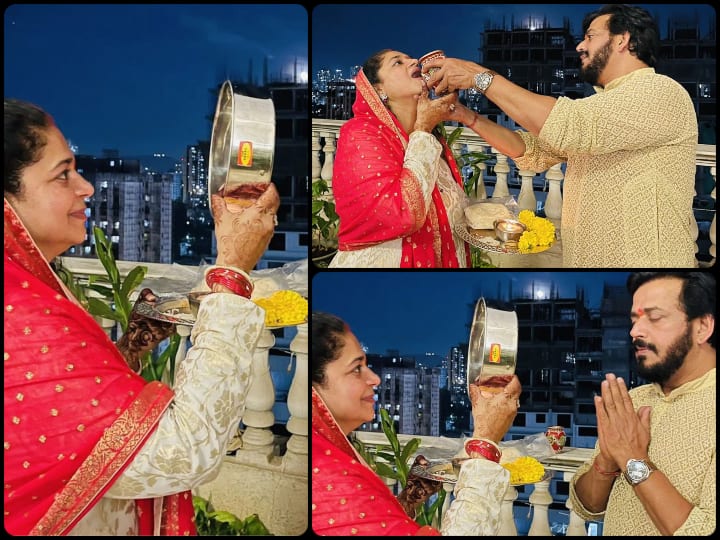 Bhojpuri Actor Ravi Kishan celebrated Karwa Chauth with wife Preeti Kishan and shared video Ravi Kishan Karwa Chauth: एक्टर और सांसद रवि किशन ने कुछ इस अंदाज में मनाया करवा चौथ, सामने आई पत्नी  Preeti के साथ ये तस्वीरें