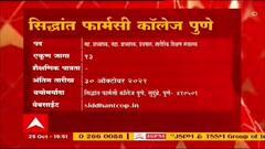 Job Majha : महाराष्ट्र इन्स्टिट्यूट ऑफ फार्मसी आणि सिद्धांत फार्मसी कॉलेज पुणेमध्ये नोकरीची संधी : 25 ऑक्टोबर 2021 : जॉब माझा ABP Majha