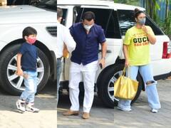 Saif-Kareena Spotted: बेटे तैमूर के साथ प्राइवेट एयपोर्ट पर स्पॉट हुए सैफ-करीना, देखिए नवाबी अंदाज की तस्वीरें