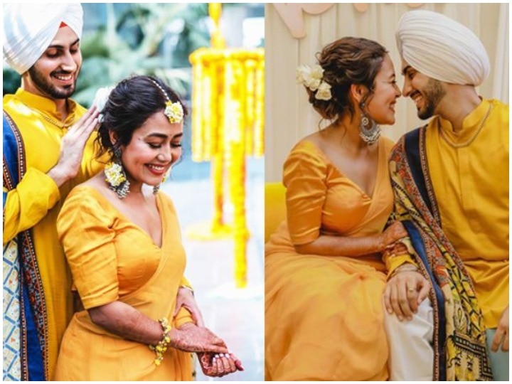 Simple Yellow Outfit For Haldi Function For Bride - Evilato
