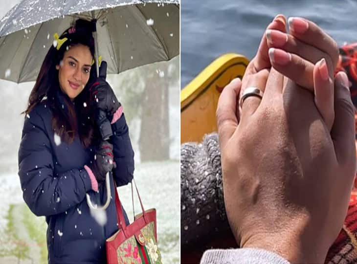 Nusrat Jahan enjoys shikara ride in Kashmir with Yash Dasgupta Yash Dasgupta के साथ रोमांटिक हुईं Nusrat Jahan, कश्मीर में हाथों में हाथ डाले शिकारा राइड करती दिखीं