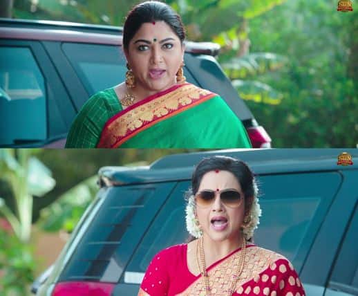 ரஜினியை மாமா, அத்தான் என உரிமையோடு அழைக்கும் குஷ்பு, மீனா இருவருமே ரஜினியின் முறைப்பெண்ணாக நடிப்பதாக தெரிகிறது
